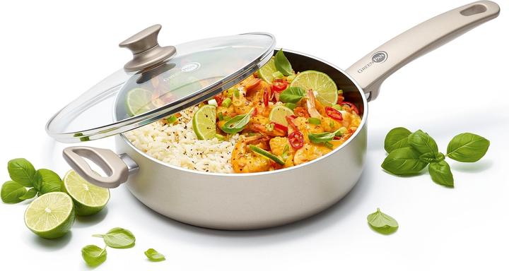 Image du produit Greenpan Cambridge Inductie Hapjespan met Deksel - 28 cm - PFAS-vrij - Brons (28 cm, Poêle à frire, Aluminium)