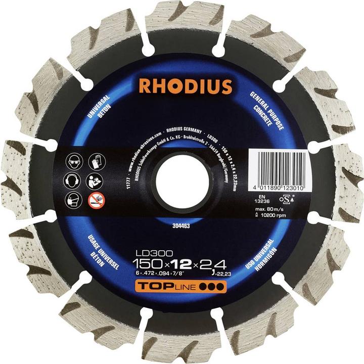 Actual product image Rhodius LD300 Diamond cutting disc 150 x 12.0 x 2.4 x 22.23