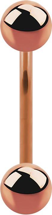 Image du produit Star Piercing Micro banane rose doré femelle avec deux billes rose doré (Titane G23)