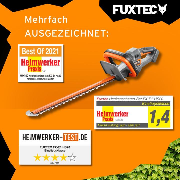 Produktbild Fuxtec 20V Akku Heckenscheren FX-E1HS20 ohne Akkupack, ohne Ladegerät (Akkuheckenschere)
