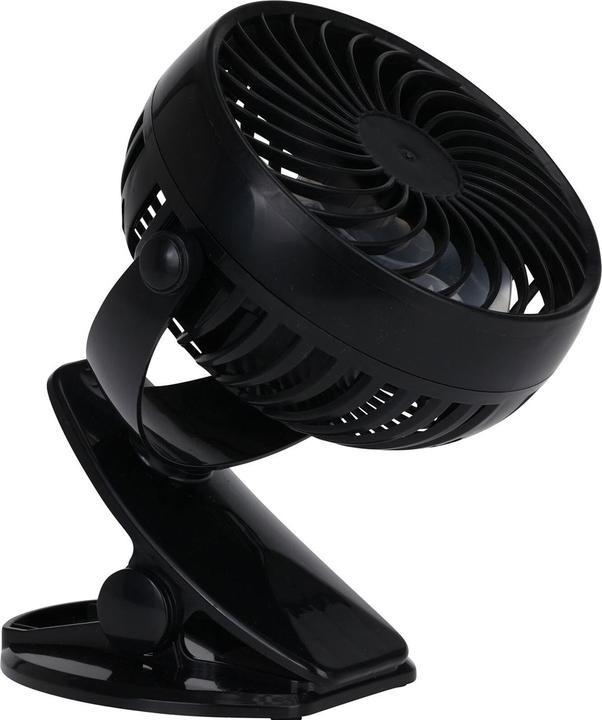 Image du produit H & S Collection Mobiler Ventilator mit Klemme, 3 Modi, schwarz, Akkubetrieb