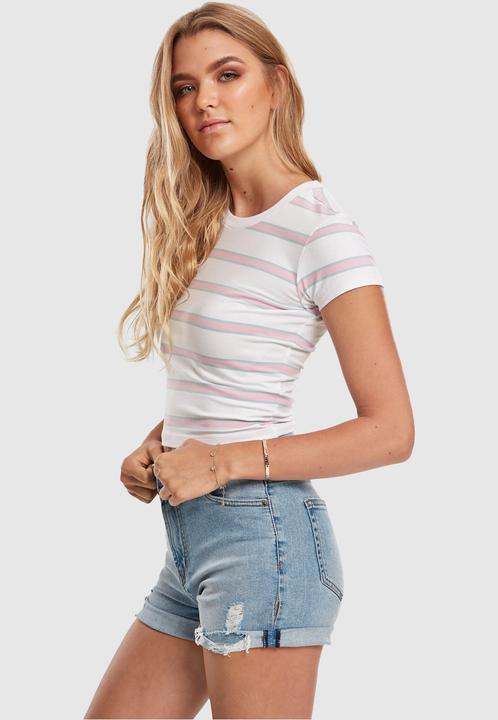 Actual product image Urban Classics Ladies Stripe Cropped Tee (S)