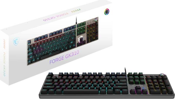 Produktbild MSI FORGE GK310 | Gaming keyboard | Wired | US | Red Switches (Eng. Int., Kabelgebunden)