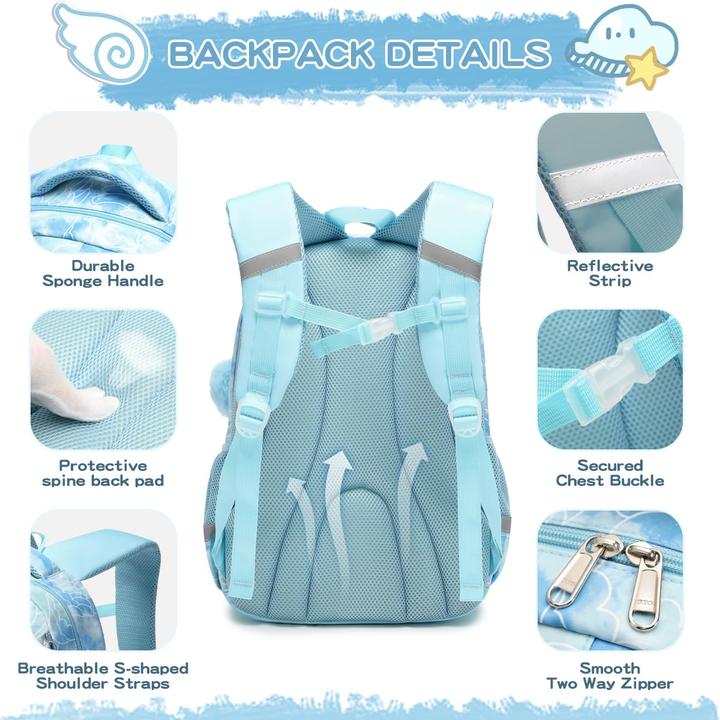 Produktbild Only-Bags.Store Schulrucksäcke, Kinderrucksäcke mit Brustgurt für Kinder, Grundschulrucksack mit grosser Kapazität