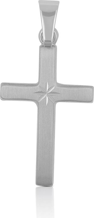 Image du produit Muau Pendant cross or blanc 750, 26x12mm (Or blanc 750/18K)