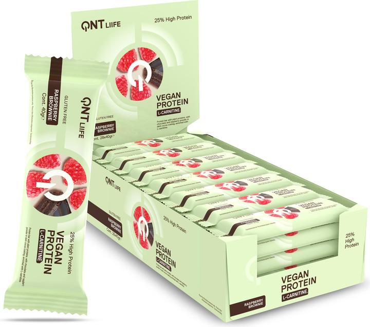 Immagine prodotto QNT Vegan Protein Bar + L-Carnitine (Brownie al lampone, 28 pz., 1120 g)