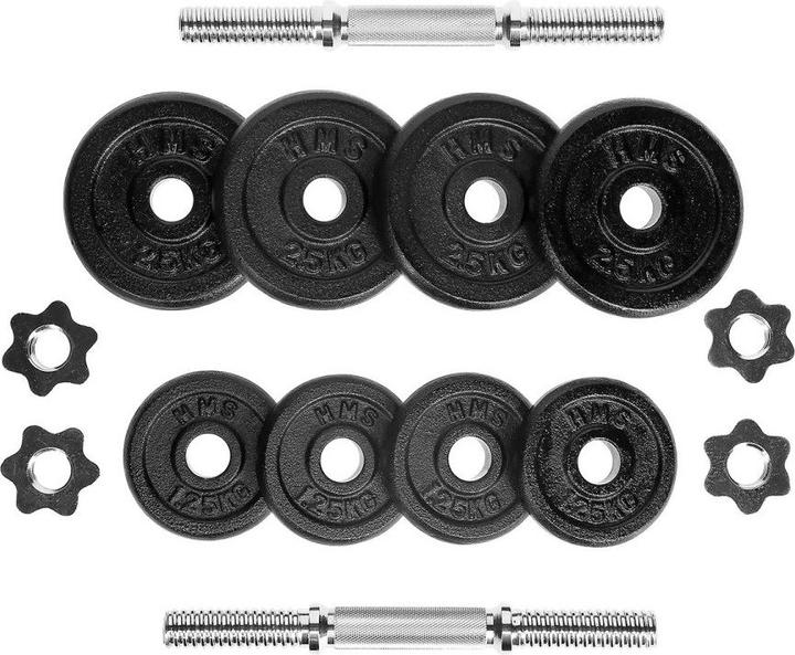 Produktbild HMS Hantelgewichte mit Kunststoffkoffer ST20 20kg, schwarz