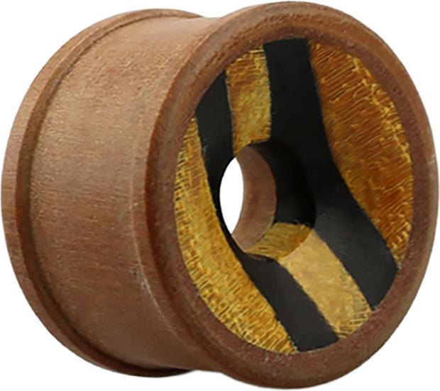 Produktbild Star Piercing Tunnel aus Sawo Holz mit Areng Holz und Krokodilholz gestreift (ohne Messing, Organisch)