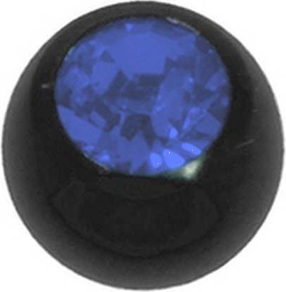 Produktbild Bijouteria 1.2mm Piercing-Kugel (Premium Kristall, Chirurgenstahl 316L, PVD Beschichtung (schwarz))