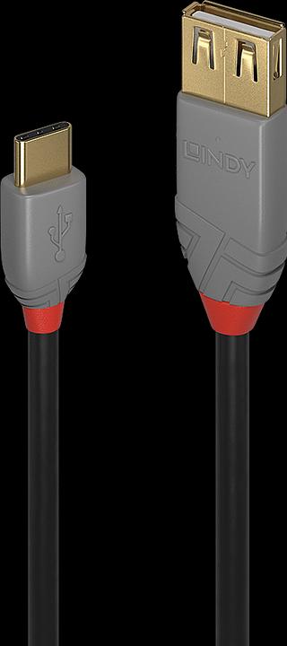 Lindy 0,15m USB 2.0 Typ C an A Anthra Line (0.15 m, USB 2.0)