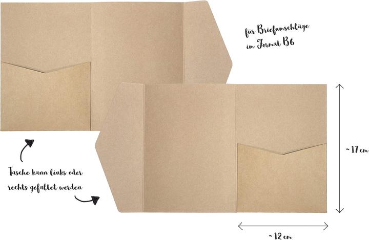 Image du produit Hochzeit DIY 50 x Pocketfold Einladungskarten mit Umschlägen (50 pcs)