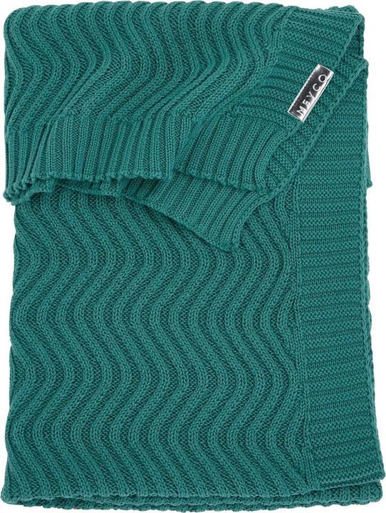 Produktbild Meyco Wellen Ledikantdeken - 100x150 cm - Emerald Green (100 x 150 cm)