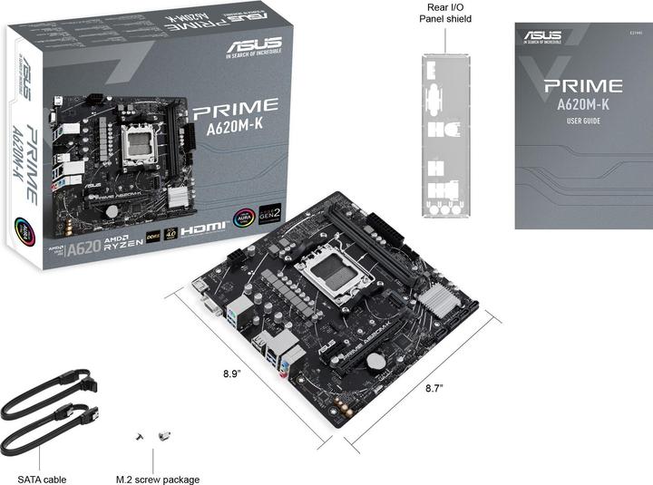 Actual product image ASUS PRIME A620M-K (AM5, AMD A620, mATX)
