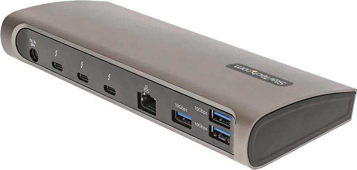 Produktbild StarTech com TB4CDOCKUE, Cablato, Thunderbolt 4, 96 W, 10,100,1000 Mbit/s, Nero, Grigio, MMC, MicroS (Thunderbolt, 3 Ports)