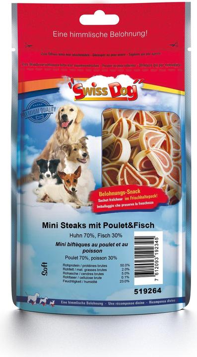 SwissDog Mini Steaks Huhn & Fisch (Adult, 1 Stk., 400 g)