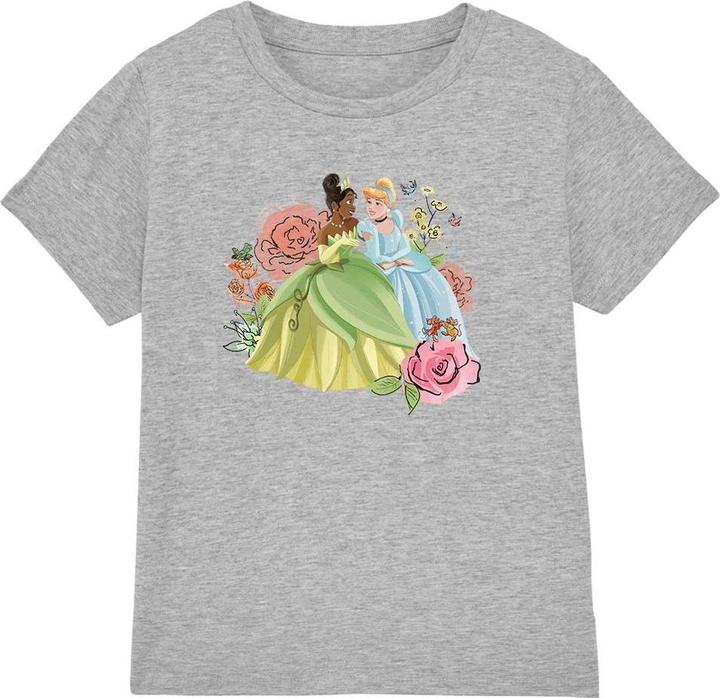 Actual product image Disney Princess Childrens/Kids In The Garden Tiana And Cinderella T-Shirt (152, 158)