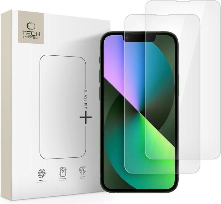 Produktbild Tech-Protect Glass Fit+ 2er-Pack Panzerglas für iPhone 13 mini - transparent (2 Stück, Apple iPhone 13 mini)