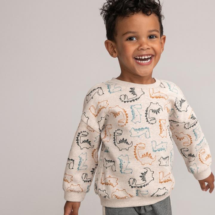 La Redoute Collections Sweatshirt mit Rundhals und Dino-Print