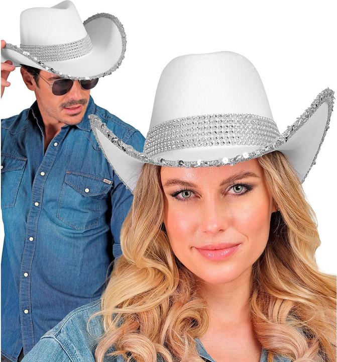 Produktbild Widmann Cowboyhut weiss mit Strass Deko