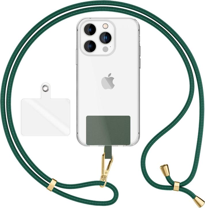 Produktbild Nalia Handyband + Pad für Hülle zum Umhängen, Karabinerhaken Anhänger aus Metall (gold)