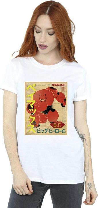 Immagine prodotto Disney Big Hero 6 Baymax Baymax Newspaper Maglietta Ampia Donna (L)