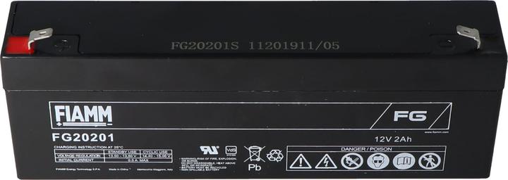 Actual product image Fiamm FG20201 Akku 2,0Ah PB Blei Akku wartungsfrei, mit 4,8mm Steckkontakten (12 V, 2 Ah)