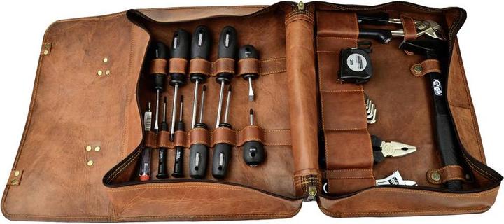 Mannesmann Leder-Werkzeugtasche (25 Teile)