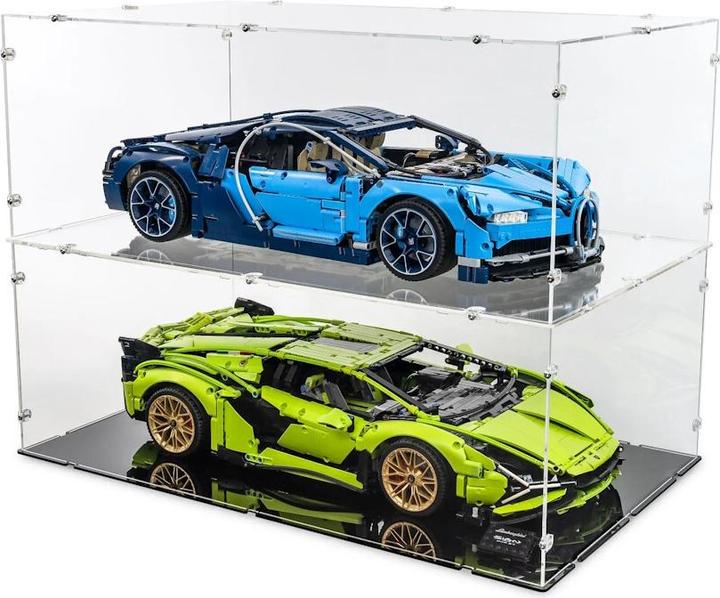 Produktbild iDisplayit Acryl-Display XL für LEGO® 42083 Bugatti Chiron (mit klarem Boden, Stapelbar)