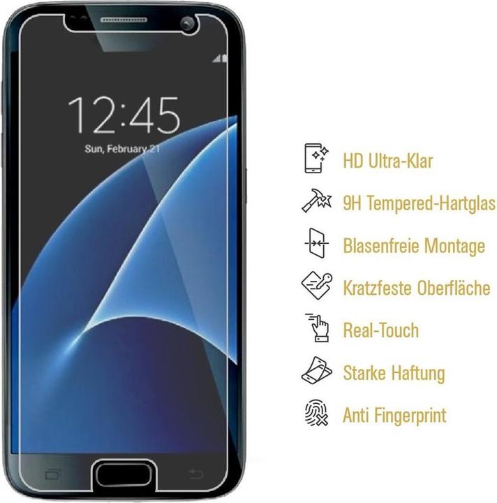 Actual product image Protectorking 3x 3D A++ real tempered 9H armoured glass CLEAR (3 Piece, Samsung Galaxy S7)