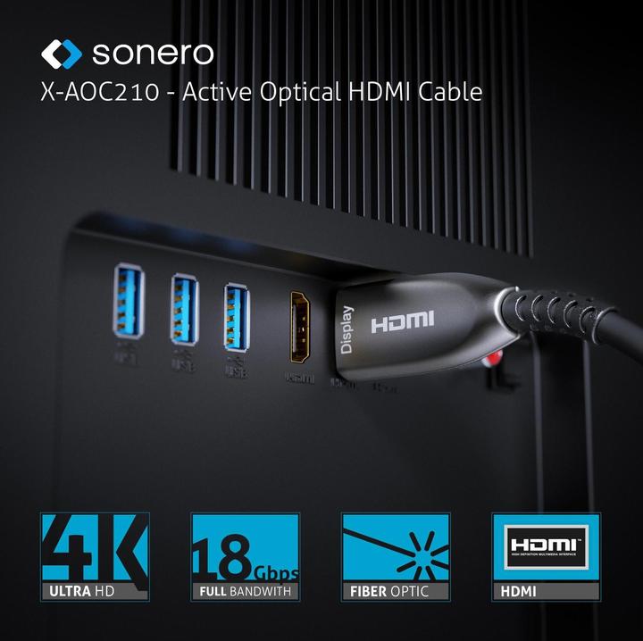 Immagine prodotto Sonero Cavo Premium Cert. Attivo HDMI 30 m (30 m, HDMI)