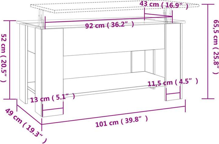 Produktbild VidaXL Darian (101 x 49 x 52 cm)