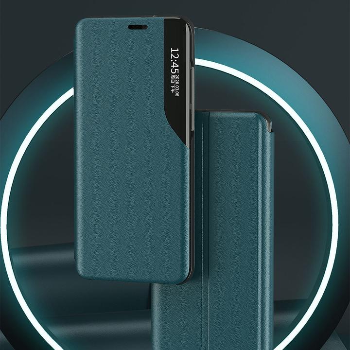 Image du produit Hurtel Eco Leather View Case étui élégant de type bibliothèque avec béquille pour iPhone 13 mini bleu (Apple iPhone 13 mini)