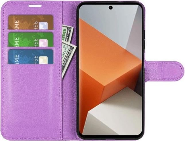Actual product image MU Classic Litchi Leather Bookcover Series (Xiaomi Redmi Note 13 Pro+)