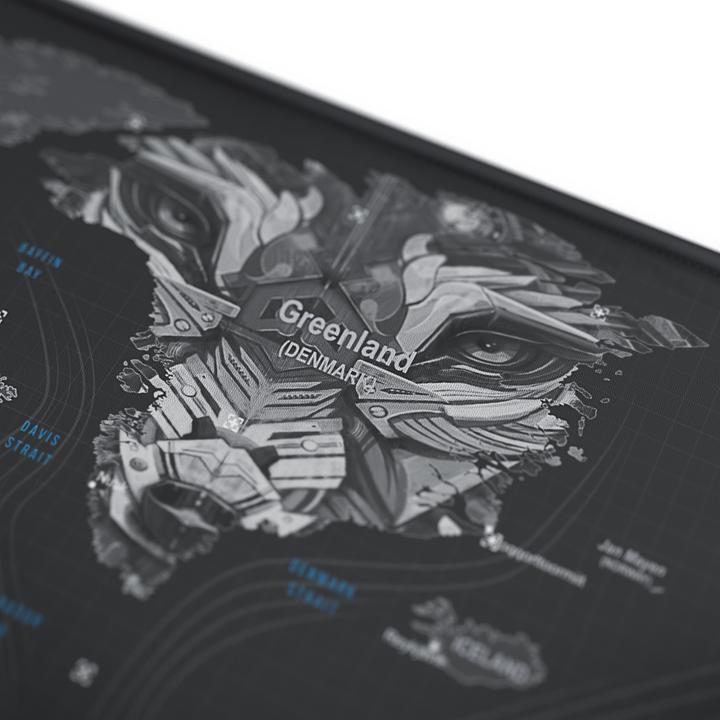 Image du produit Titanwolf Tapis de souris de jeu XXL, tissu lisse, tapis de souris Speed, surface de 900 x 400mm, globe (XXL)