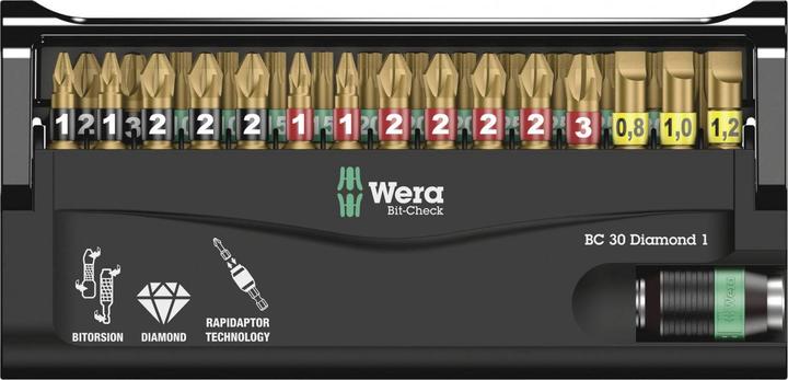 Produktbild Wera Bit-Check 30 Diamond 1 (Schlitz, TORX, 3/8", Innensechsrund, 3/4", 1/4", 5/16", 1/2")