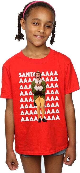 Actual product image Elf Girls Buddy Santa Scream Cotton T-Shirt (128)