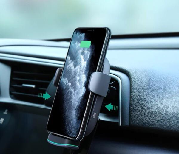 Image du produit Aukey Support de téléphone à chargement sans fil Navigator Wind II HD-C52 Black, Built-in charger