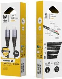 Image du produit Muvit Tiger Cable Ultra Resistant Type C/Type C 2m Gris (2 m, USB 3.2 Gen 1)