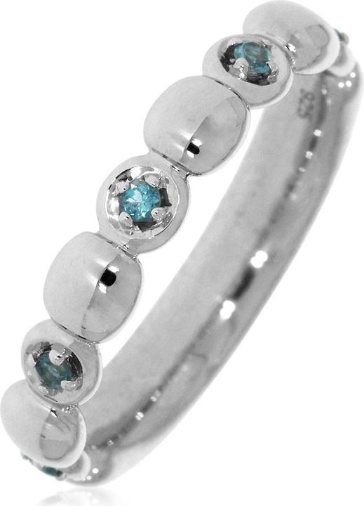 Xen Ring mit 5 Blautopase ca. 0,10 ct. rhodiniert