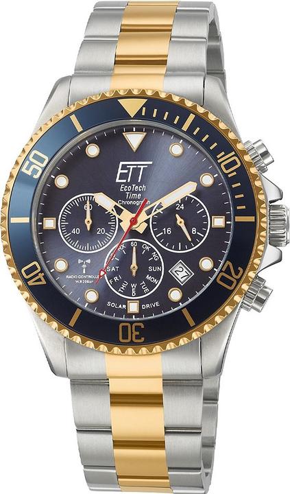 ETT EGS-11609-35M (Funkuhr, Digitaluhr, Analoguhr, Chronograph, 44 mm)