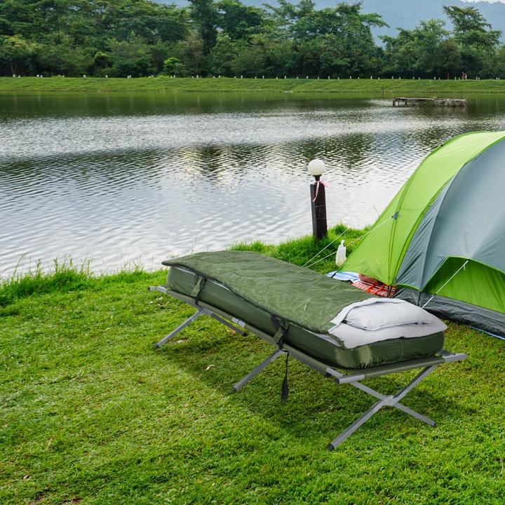 Produktbild Outsunny Campingbett-Set inklusive Matratze, Schlafsack und Kopfkissen
