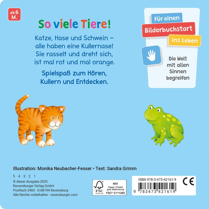 Immagine prodotto Ravensburger Tutti i miei peluche - libro per bambini a partire dai 6 mesi, libro gioco con palla a sonaglio (Tedesco)