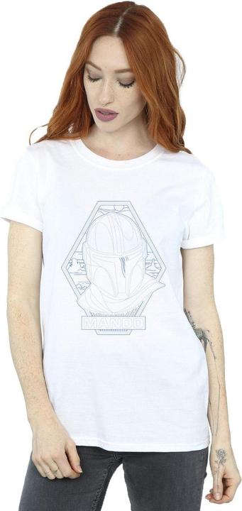 Immagine prodotto Star Wars The Mandalorian Outline Helm Diamond Maglietta Ampia Donna (3XL)
