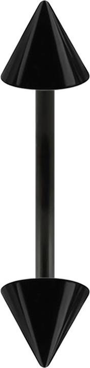 Produktbild Star Piercing Micro Banane schwarz mit zwei Cones (ohne Messing, Chirurgenstahl 316L)