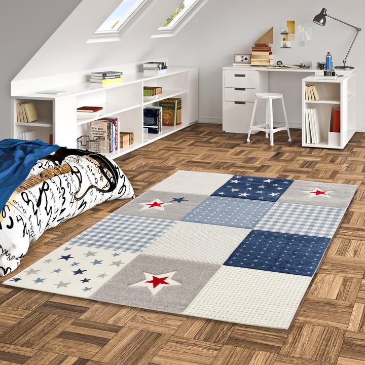 Image du produit Pergamon Tapis pour enfants Maui Kids Check Stars (80 x 160 cm)