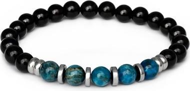 Actual product image Beneto Onyx. apatite and hematite bead bracelet MINK144/20