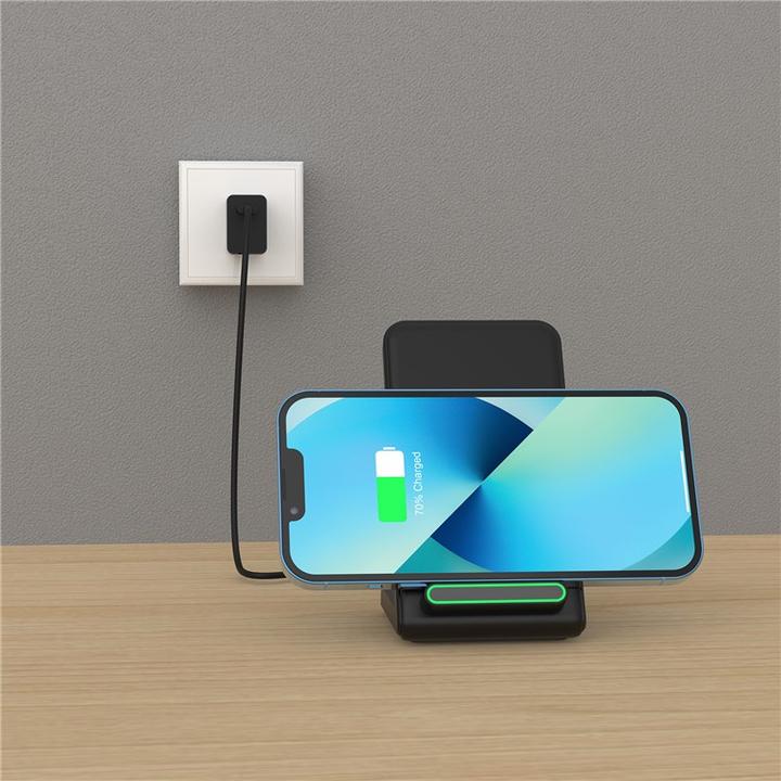 Produktbild Apfelkiste Qi Wireless Charger Induktionsladegerät Ladestation - Schwarz (15W) (15 W)