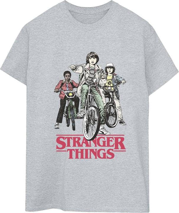 Actual product image Netflix Womens/Ladies Stranger Things Retro Bikers Cotton Boyfriend T-Shirt (XXL)