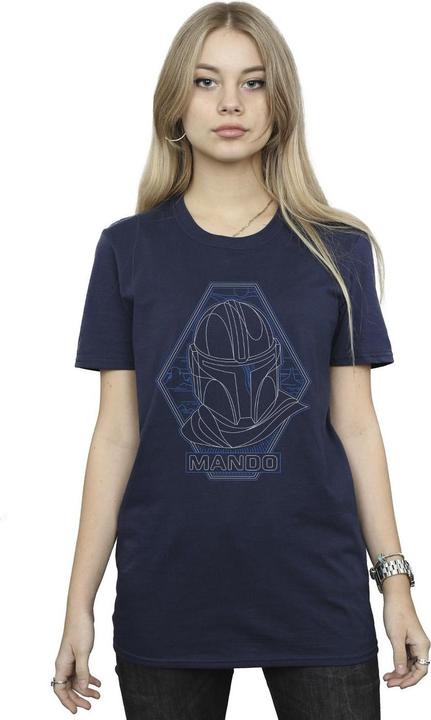 Produktbild Star Wars The Mandalorian Outline Helm Diamond TShirt (L)