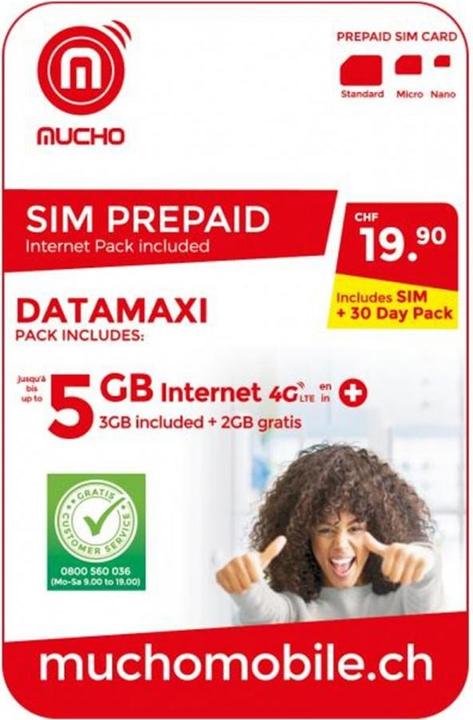 Image du produit BeeOne Carte SIM MUCHO Mobile Pack DATAMAXI